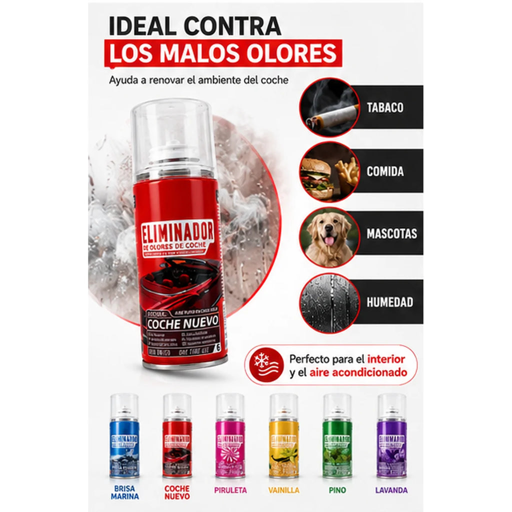 Spray eliminador de olores profesional para automóviles
