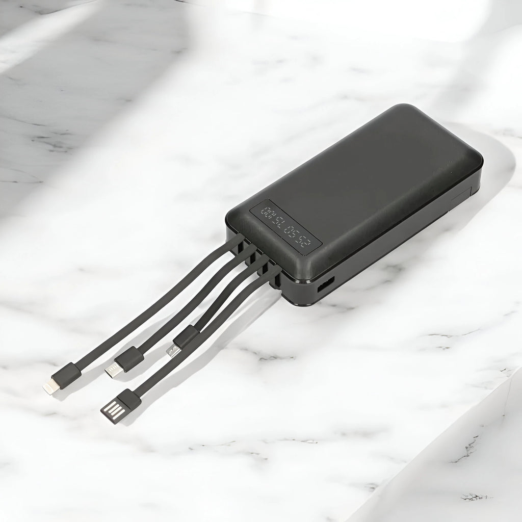 Power bank de 20000mAh con cables integrados