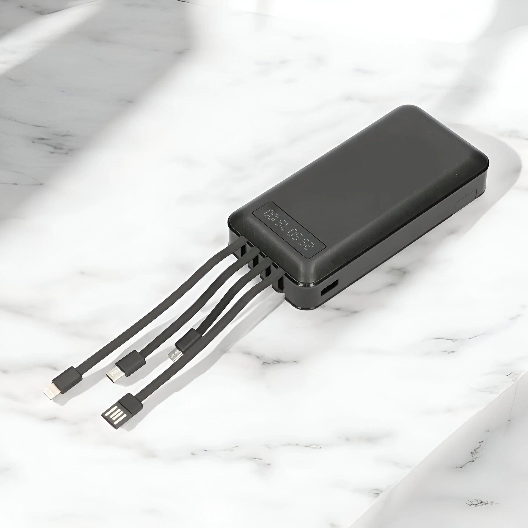 Power bank de 20000mAh con cables integrados