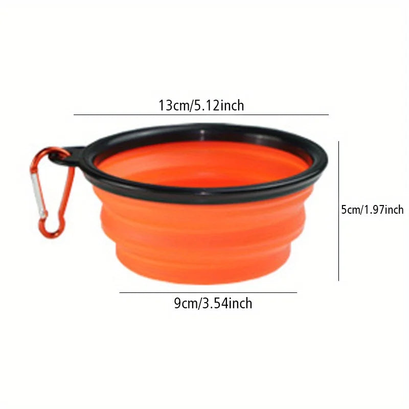 Comedero portátil y plegable de silicona para perros