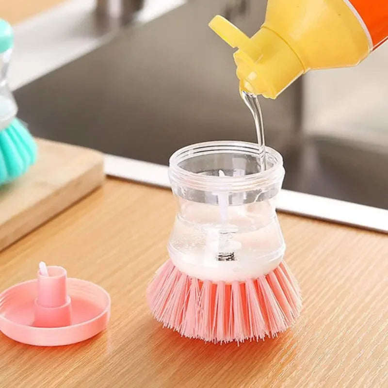 Cepillo para platos con dispensador automático de jabón