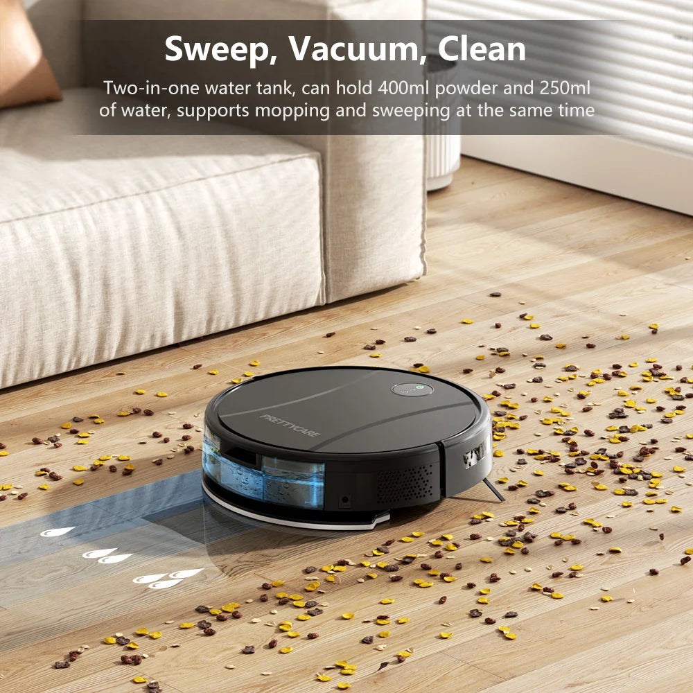 Robot aspirador y fregasuelos PrettyCare de 5000Pa