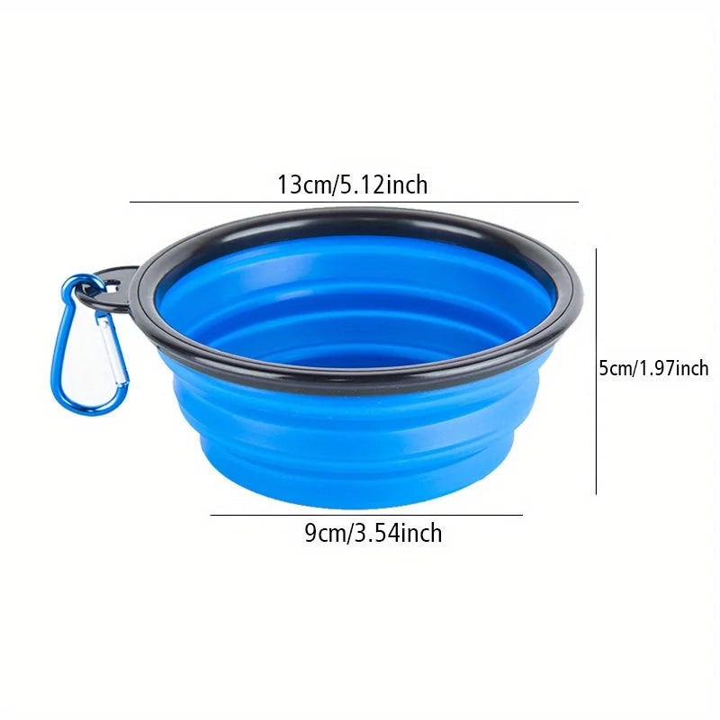 Comedero portátil y plegable de silicona para perros