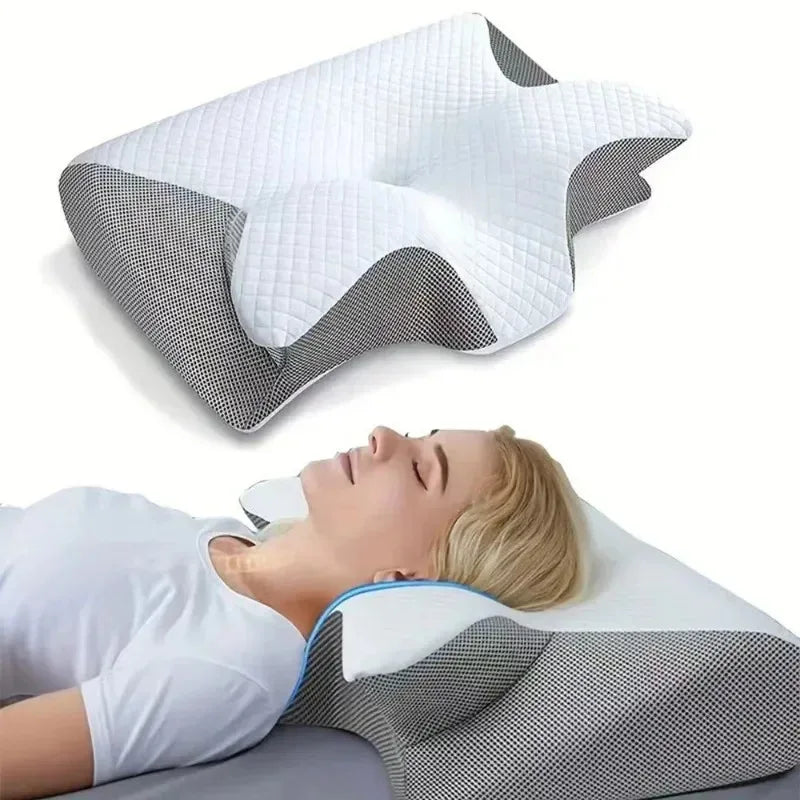 Almohada ortopédica de espuma viscoelástica en forma de mariposa