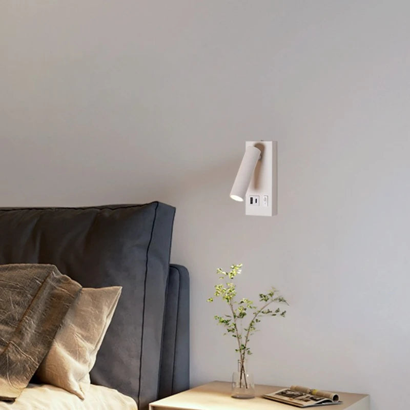 Lámpara de lectura de pared minimalista recargable