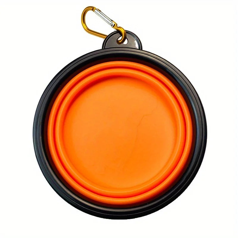 Comedero portátil y plegable de silicona para perros