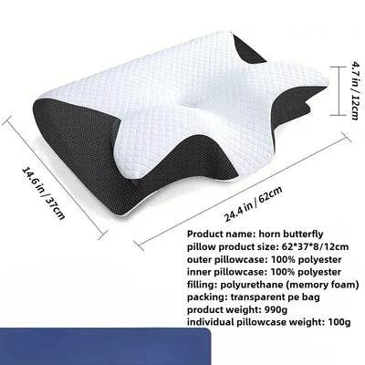 Almohada ortopédica de espuma viscoelástica en forma de mariposa