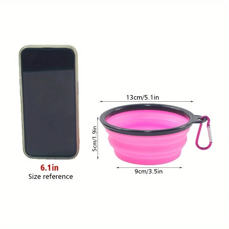 Comedero portátil y plegable de silicona para perros