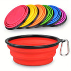 Comedero portátil y plegable de silicona para perros