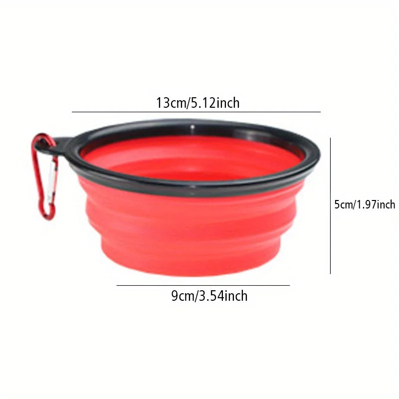 Comedero portátil y plegable de silicona para perros