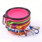 Comedero portátil y plegable de silicona para perros