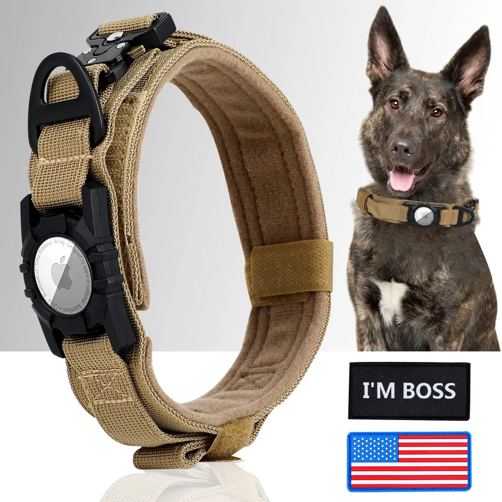 Collar táctico para perro con AirTag