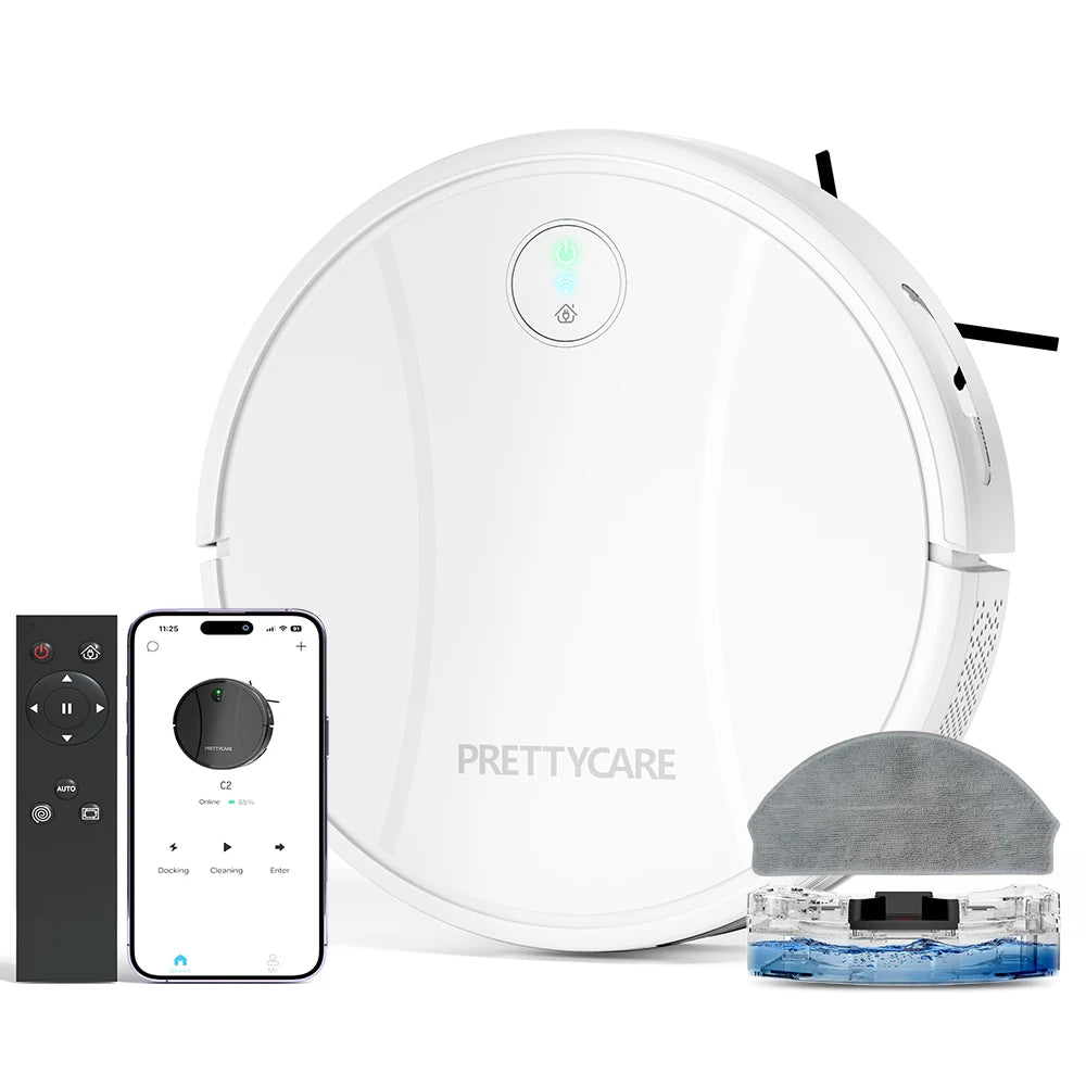 Robot aspirador y fregasuelos PrettyCare de 5000Pa