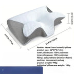Almohada ortopédica de espuma viscoelástica en forma de mariposa